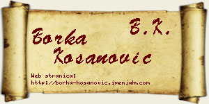 Borka Kosanović vizit kartica